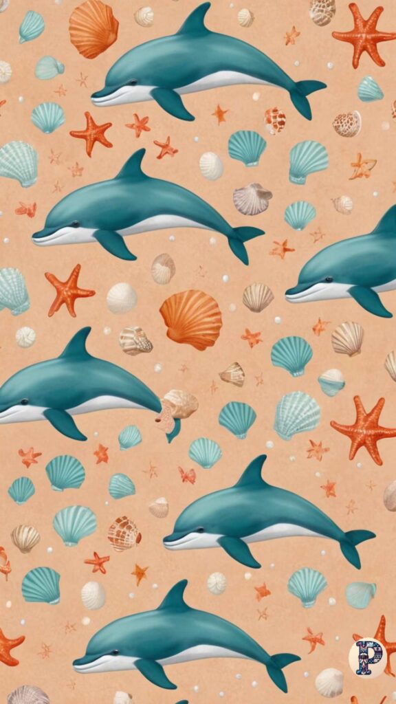 ocean creatures preppy wallpaper