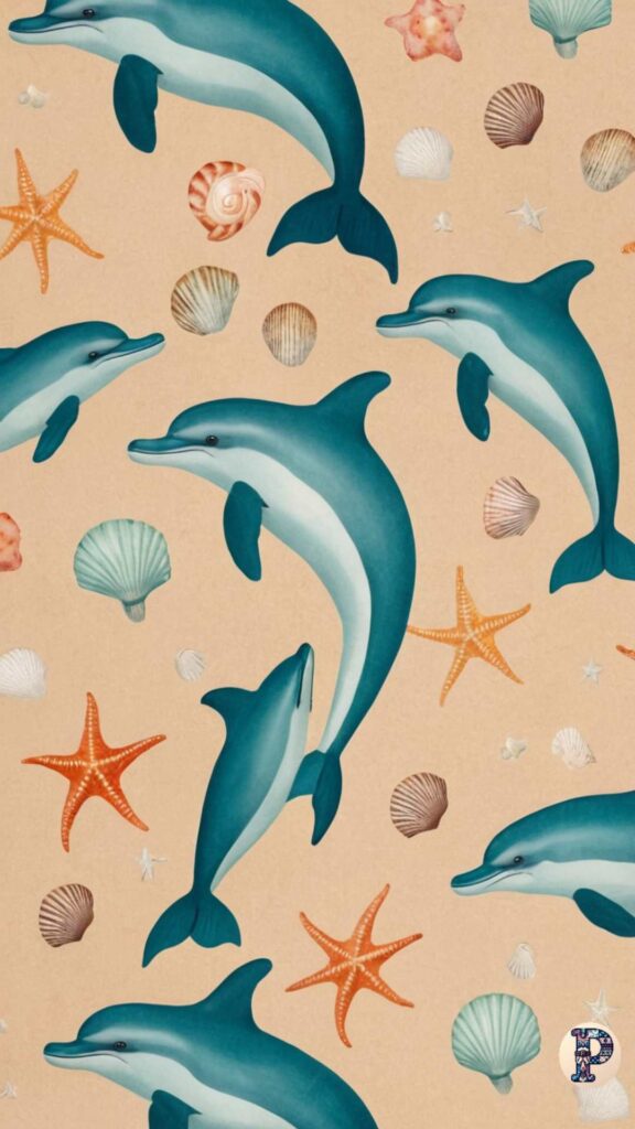 preppy pics starfish and dolphin wallpaper
