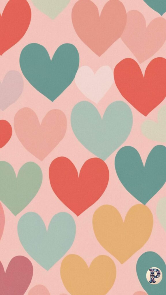 preppy colorful heart wallpaper
