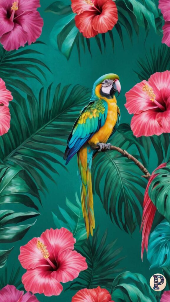 cute parrot preppy background